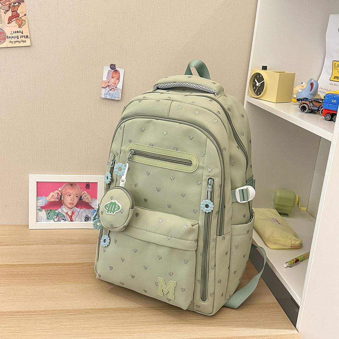 Heart-Patterned Adventure Backpack Stornfield