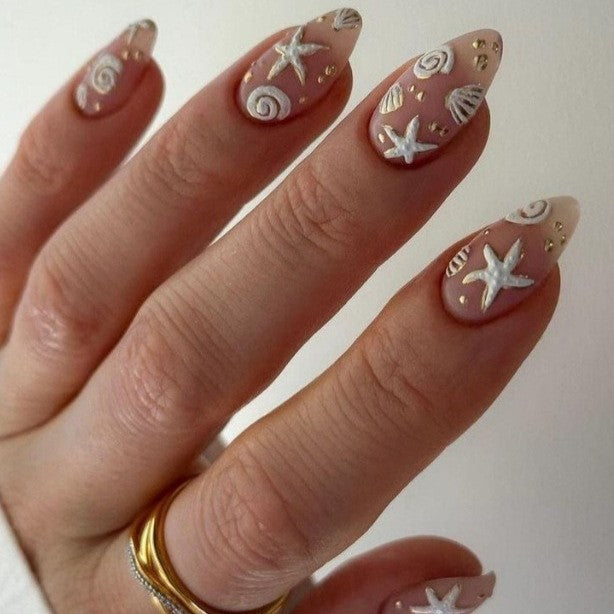 Coastal Themed Press-On Nails Stornfield