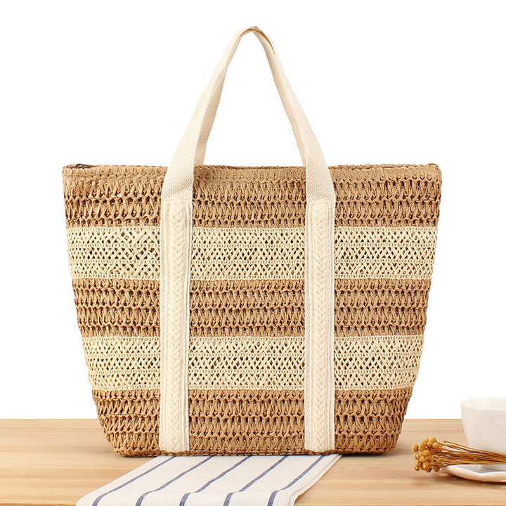 Braided beach bag with sturdy carrying handles Stornfield