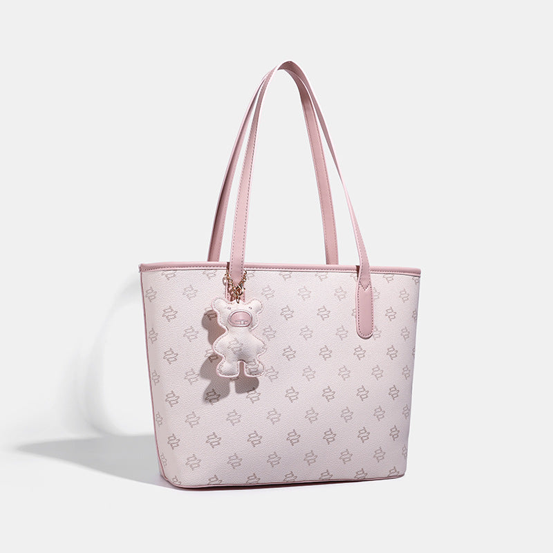 Stylish Tote Bag with Plush Charm