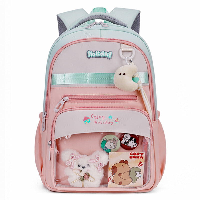 Playful school backpack with transparent compartment and creative accents Stornfield