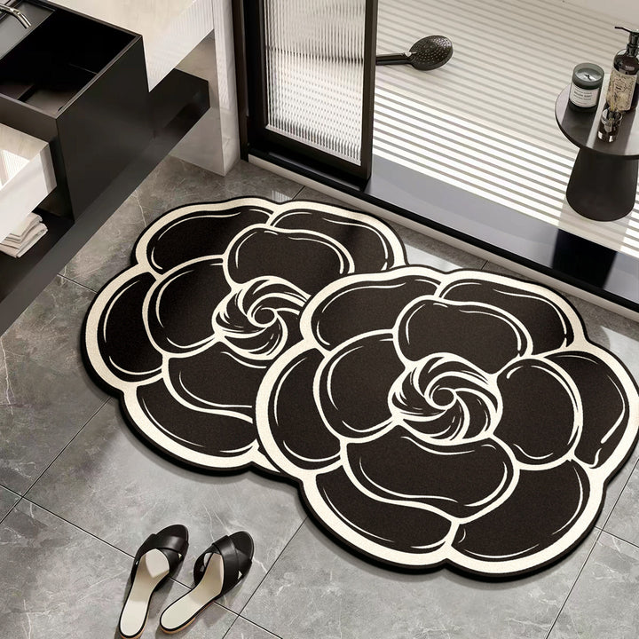 Floral Design Bathroom Mat