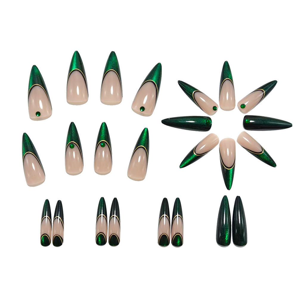 Artificial nails with elegant glitter gradient and modern accents Stornfield