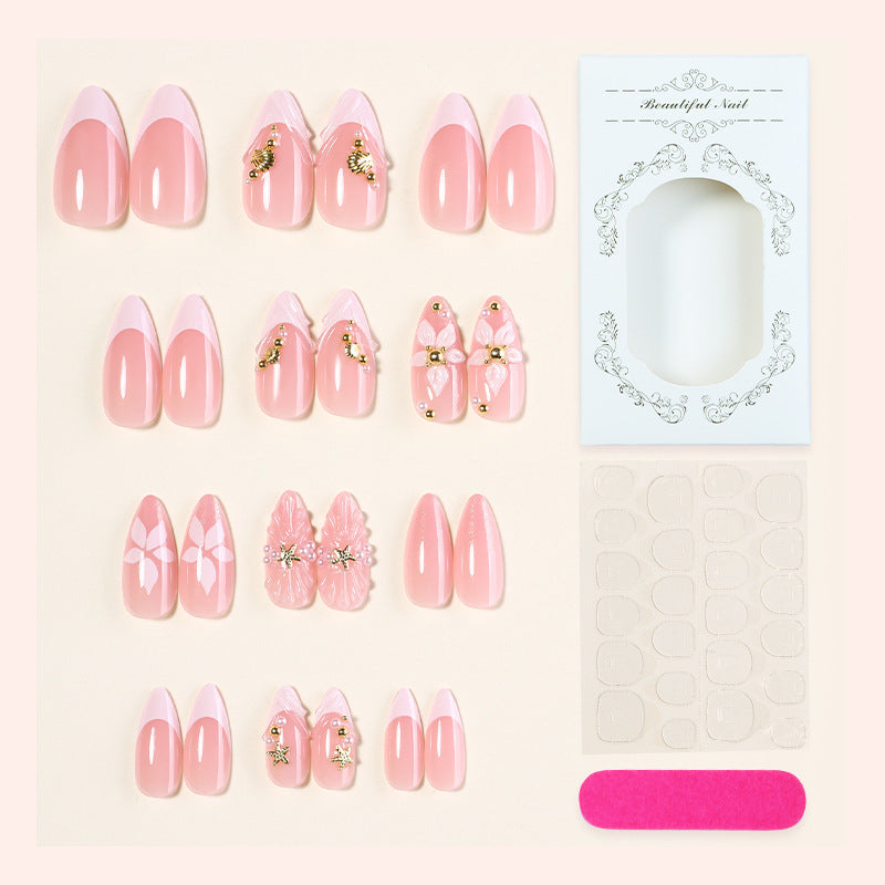 Creative Nail Art Set with Floral and Elegant Accents Stornfield