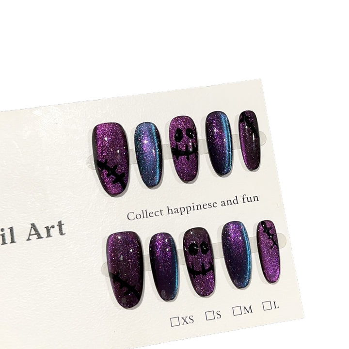 Halloween-Themed Glittering Press-On Nail Art Set