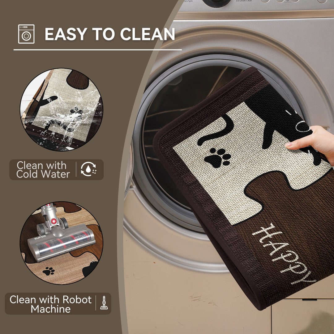 Puzzle Cat Themed Floor Mat