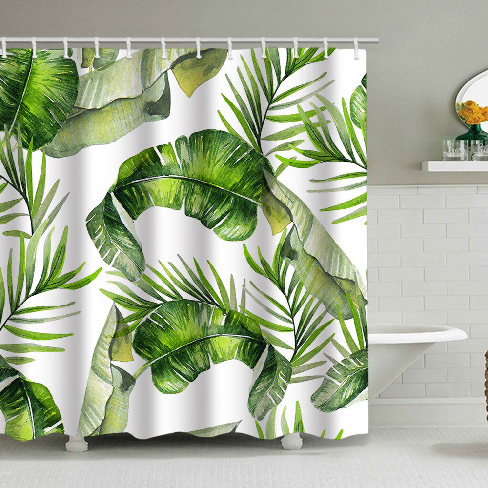 Botanical Leaf Pattern Shower Curtain Stornfield