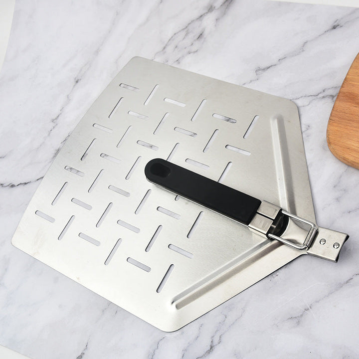 perforated stainless steel pizza peel with folding handle Stornfield