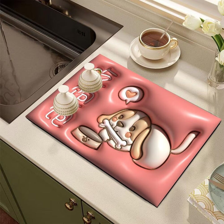 Cute Cartoon Dog-Themed Kitchen Mat Stornfield