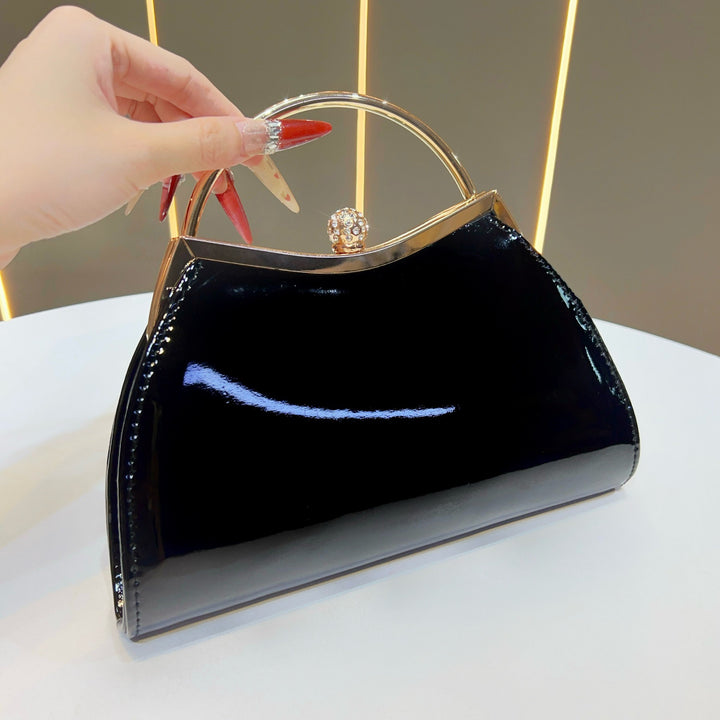 Vintage-Inspired Patent Leather Handbag