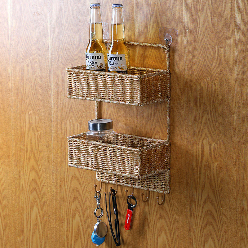 Unisex Wall-mounted Storage Basket with Double Shelf Stornfield