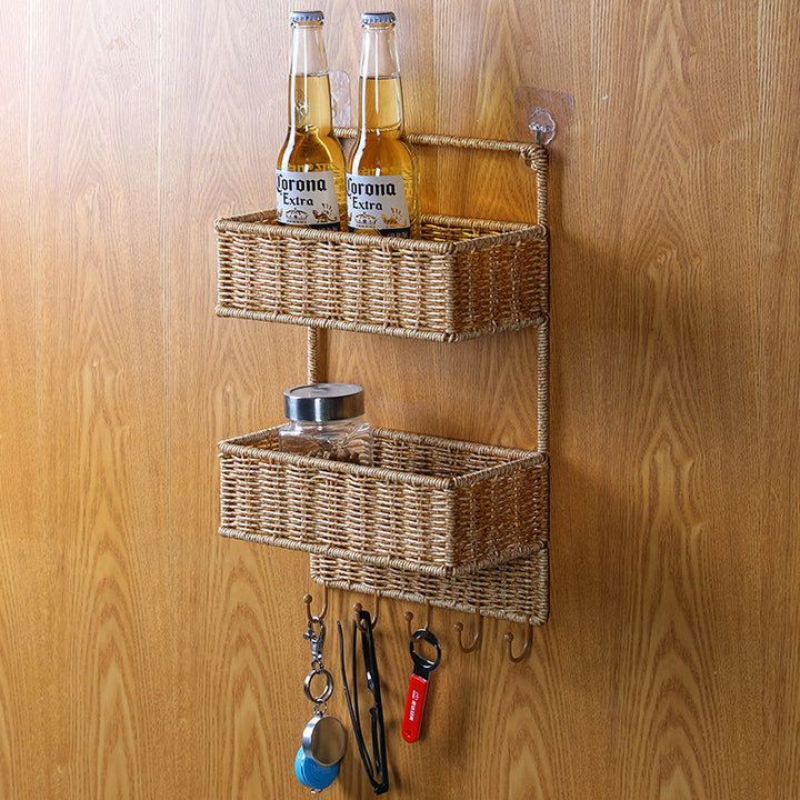 Unisex Wall-mounted Storage Basket with Double Shelf Stornfield