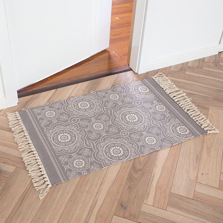 Decorative runner for dining table and console in Boho-Mandala design with fringes Stornfield