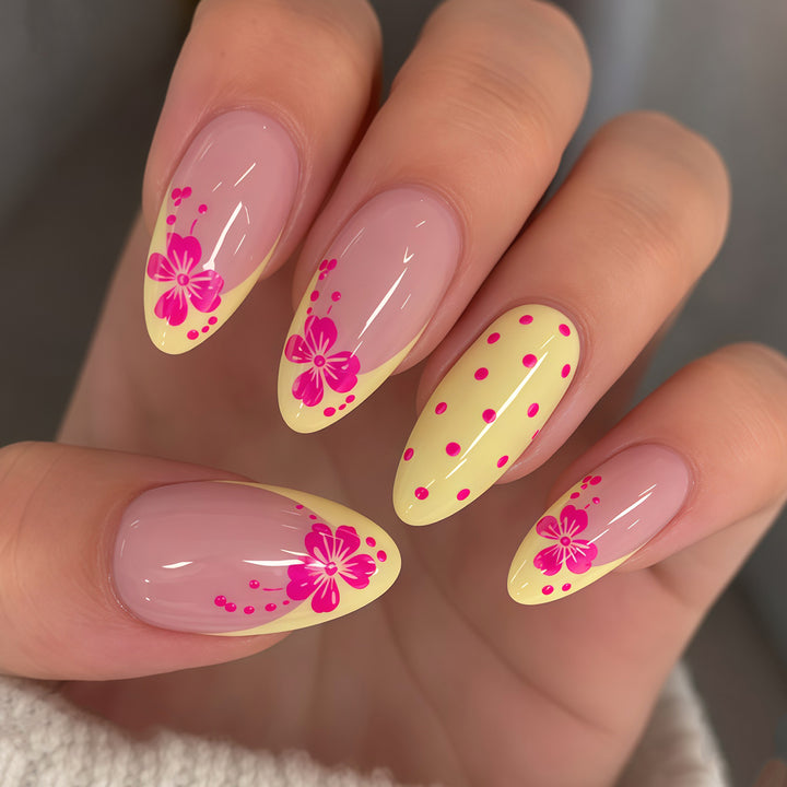 Elegant Floral Stiletto Nail Art Tips Stornfield