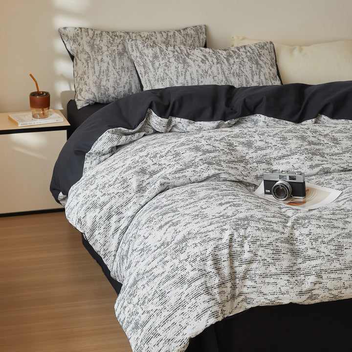 Washed Linen-Blend Breathable Duvet Cover and Pillowcase Set