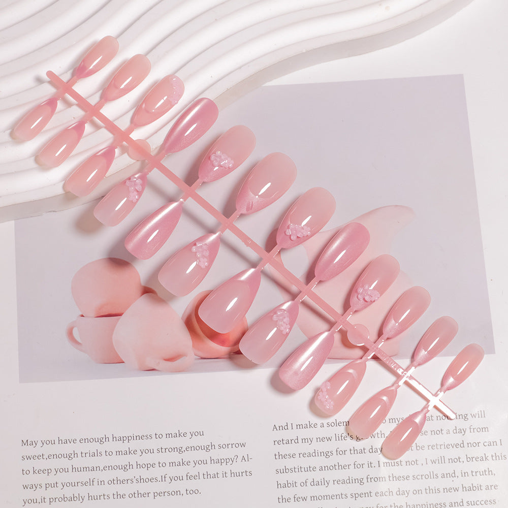 Floral Accent Almond-Shaped Press-On Nails Stornfield