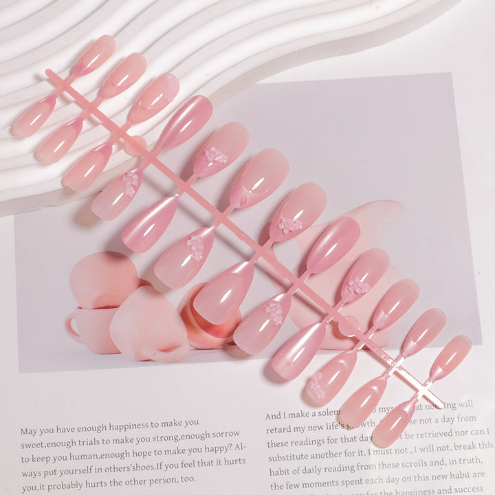 Floral Accent Almond-Shaped Press-On Nails Stornfield