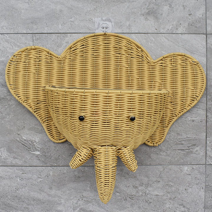Decorative Elephant-Shaped Wall Basket Stornfield