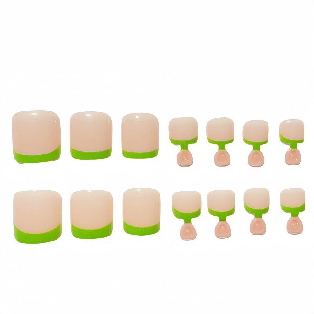 Nail art set with neon French tips and glossy finish Stornfield