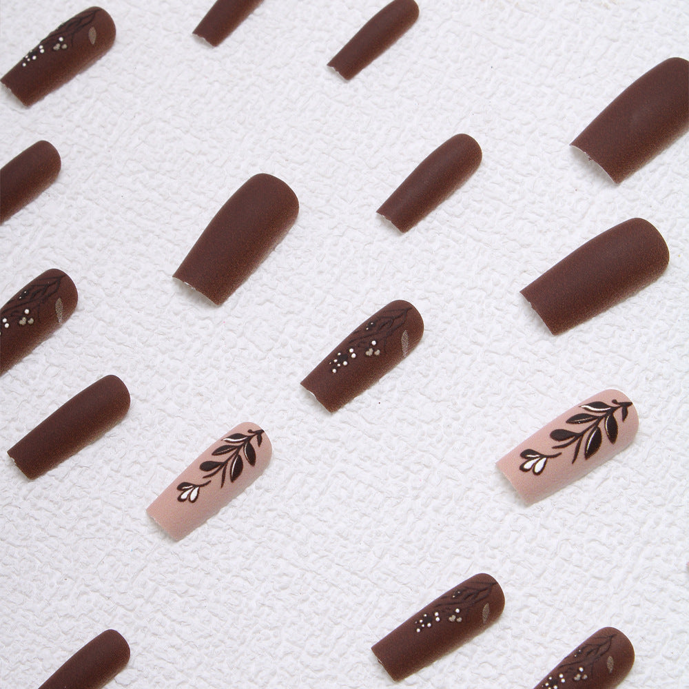 Elegant Floral Matte Press-On Nails Stornfield