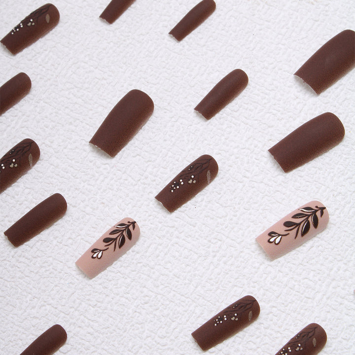 Elegant Floral Matte Press-On Nails Stornfield