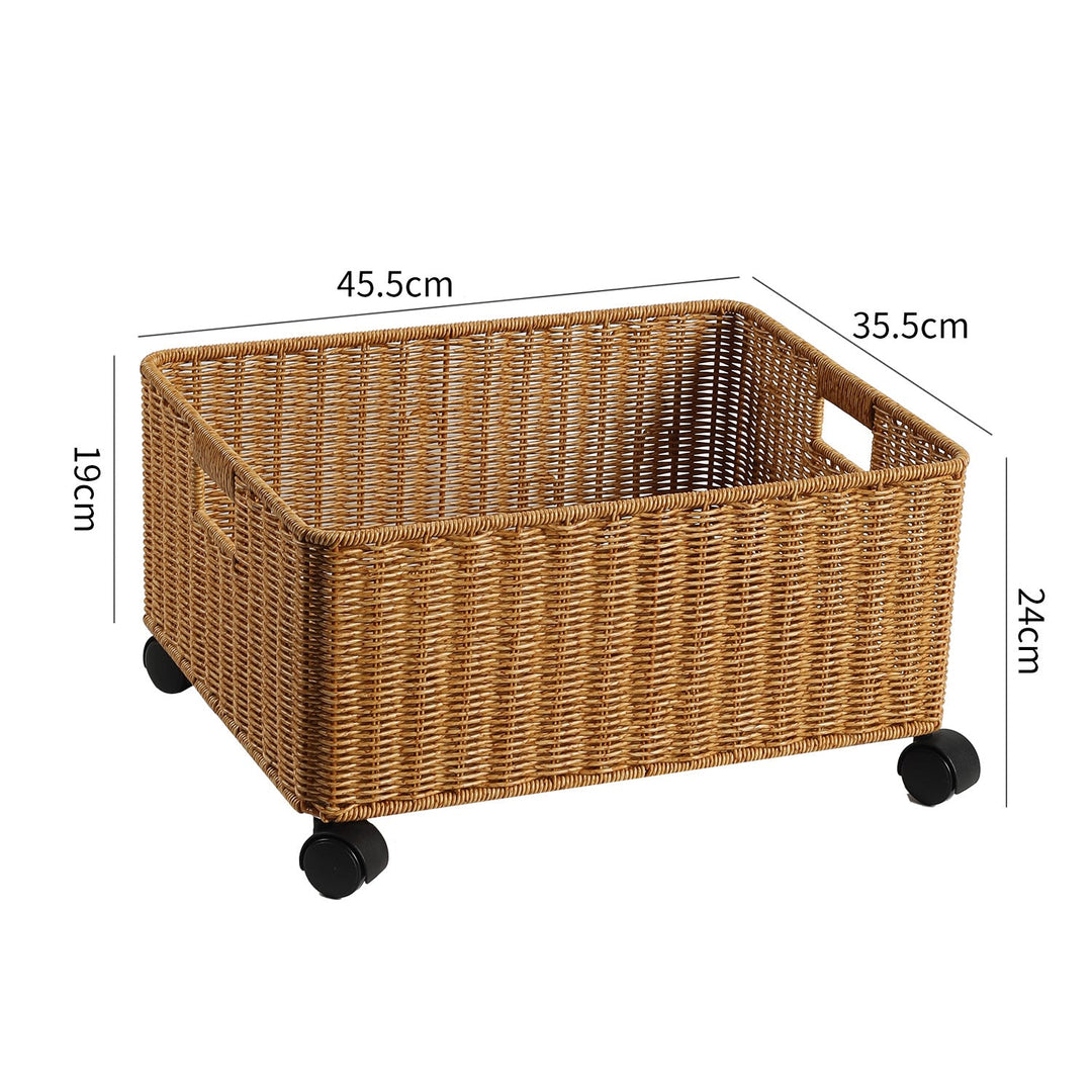 Rolling Woven Storage Basket Stornfield