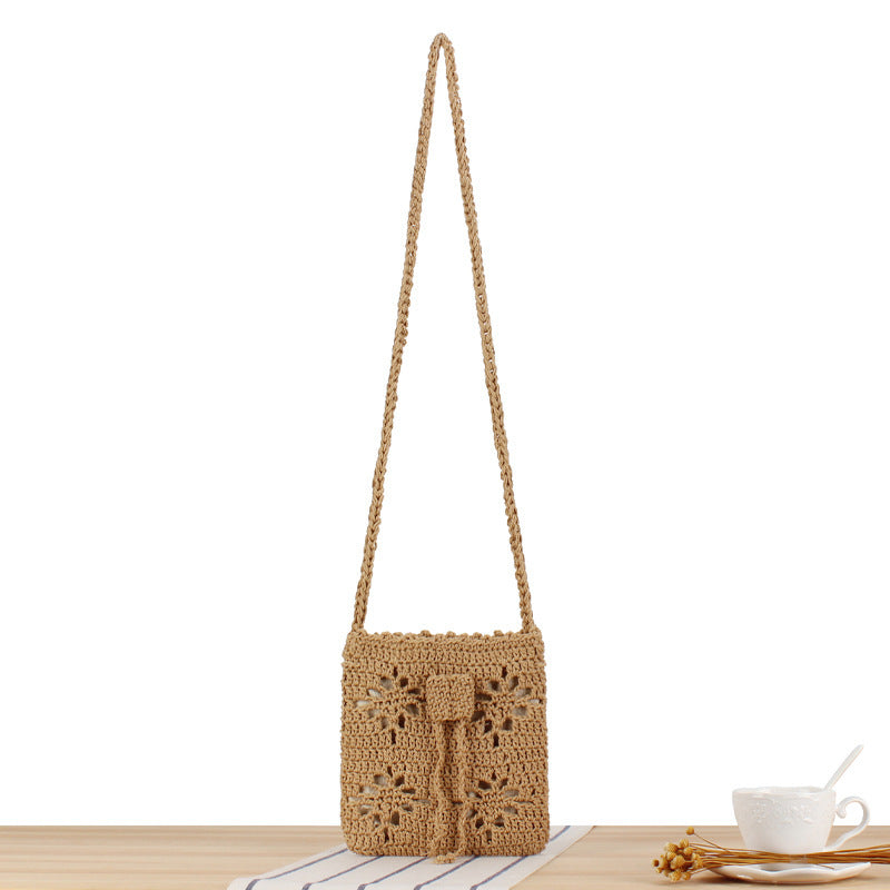 Handmade crochet shoulder bag with floral design Stornfield