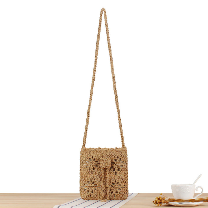 Handmade crochet shoulder bag with floral design Stornfield