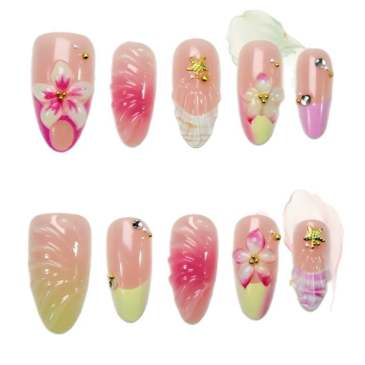 Artificial nails with floral 3D motifs Stornfield