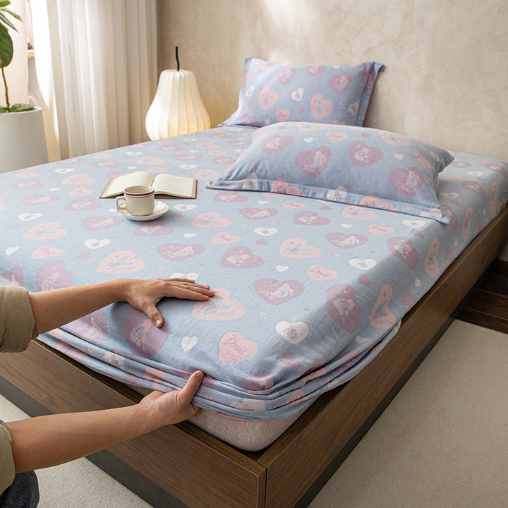 Deep-Pocket Micro Houndstooth Stretch Fitted Mattress Sheet with Strong Elastic