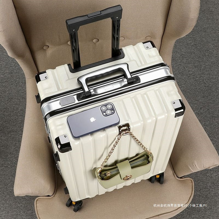 Hard-shell suitcase with double safety lock and sturdy rolling system Stornfield