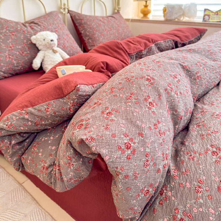 Children's Playful Cartoon Animal Print Bedding Set