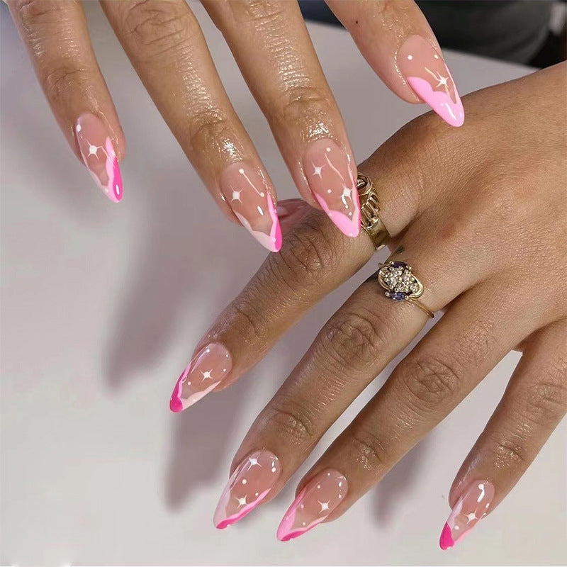 Artificial nail extensions with elegant glitter accent Stornfield
