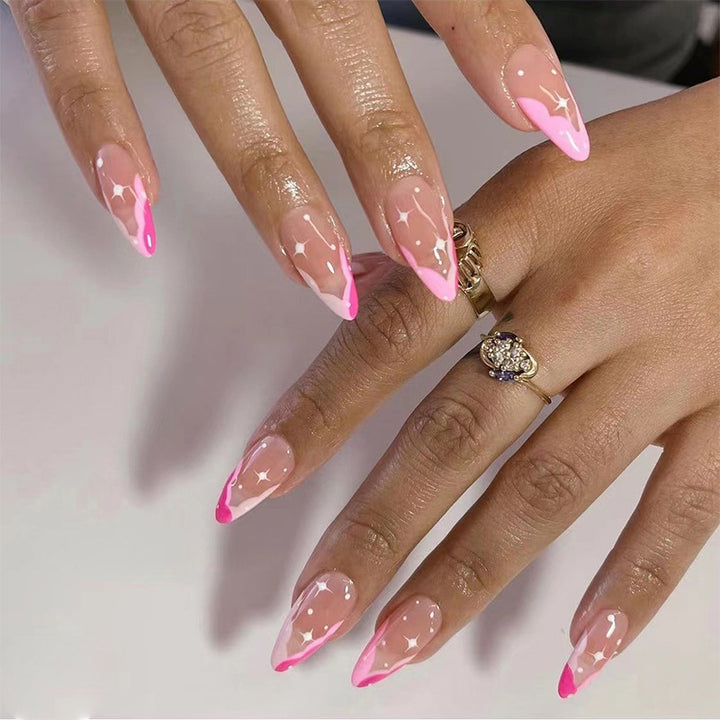 Artificial nail extensions with elegant glitter accent Stornfield