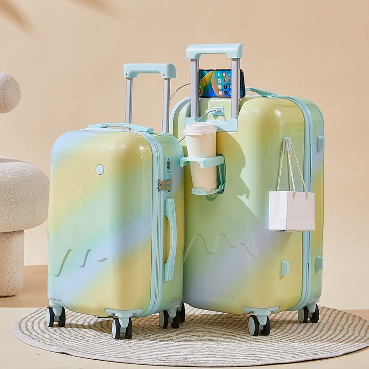Unisex Functional Hardshell Carry-On Suitcase with Drink Holder Stornfield