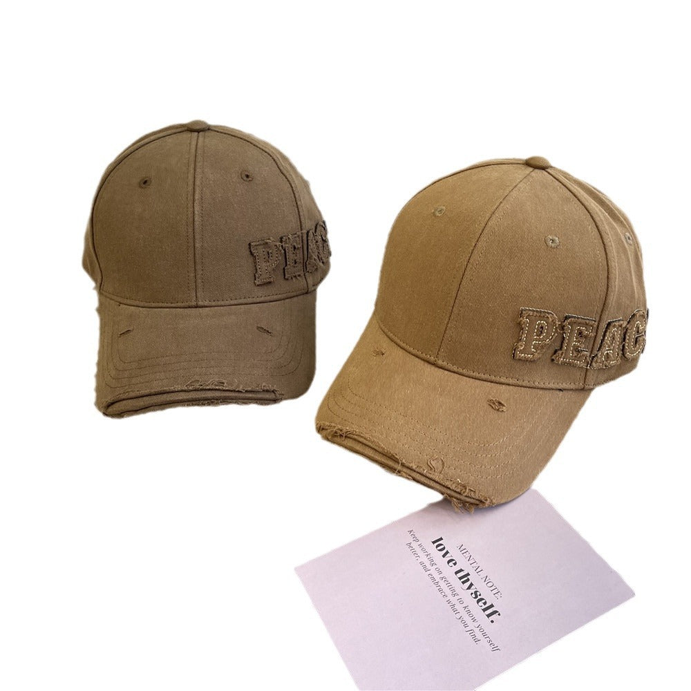 Women's Distressed Graphic Peace Baseball Cap Stornfield