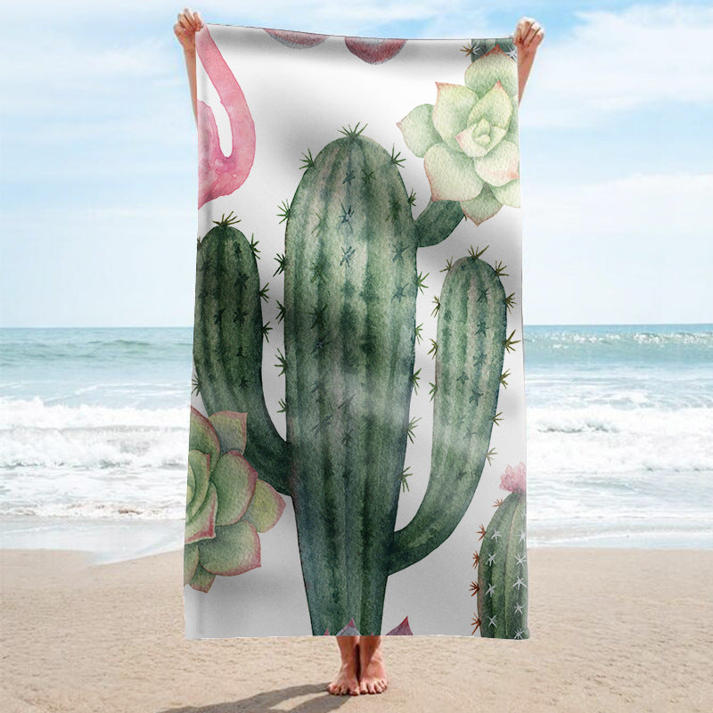 Beach towel with tropical flamingo pattern Stornfield