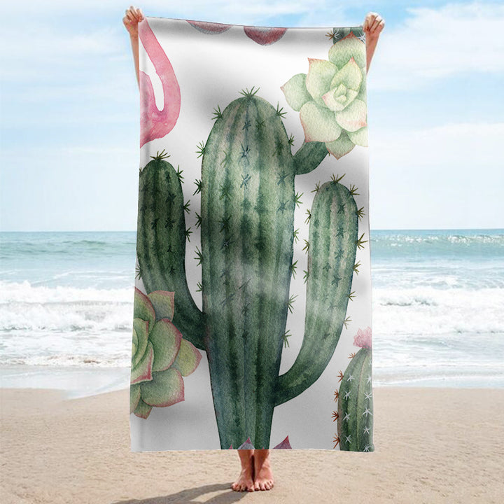 Beach towel with tropical flamingo pattern Stornfield