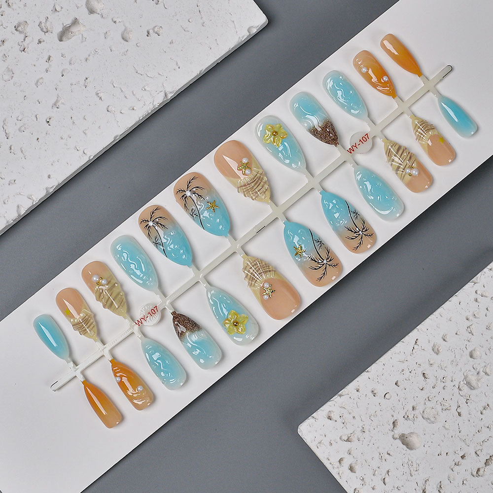 Artistic Floral-Inspired Press-On Nails Stornfield