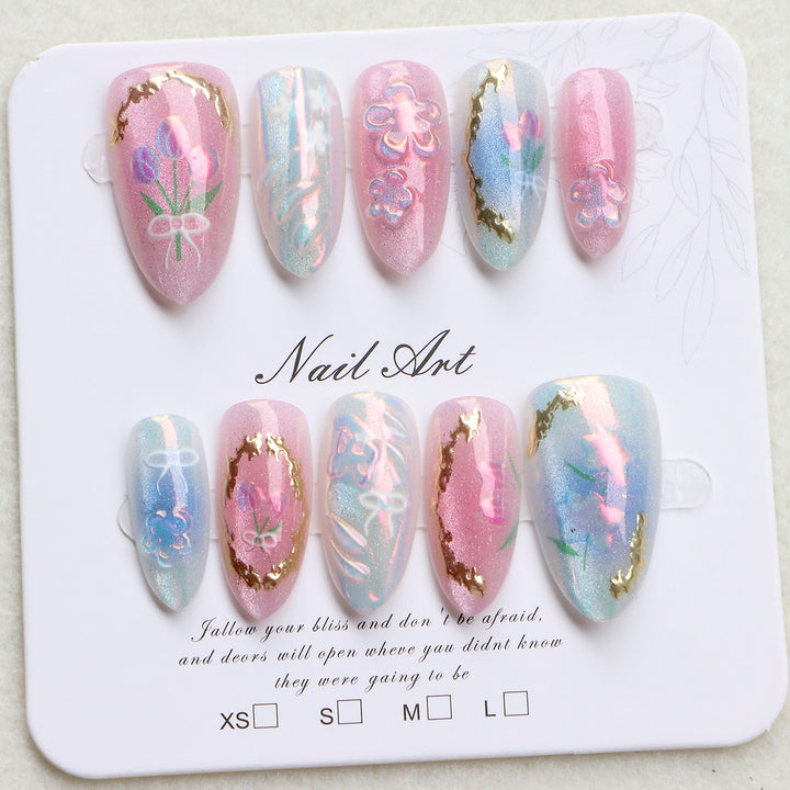 Seasonal Floral Press-On Nail Art Set Stornfield