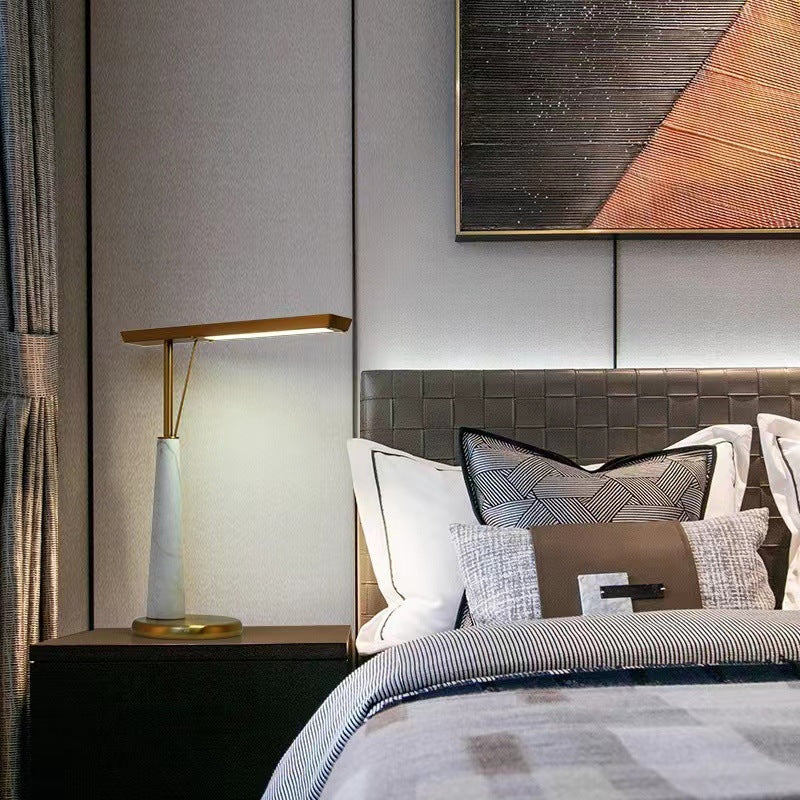 Modern Marble and Brass Table Lamp