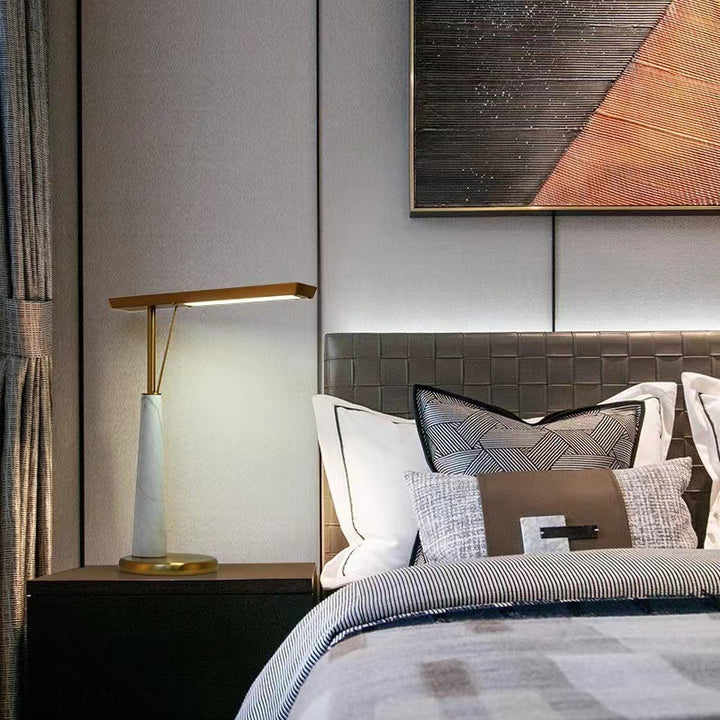 Modern Marble and Brass Table Lamp