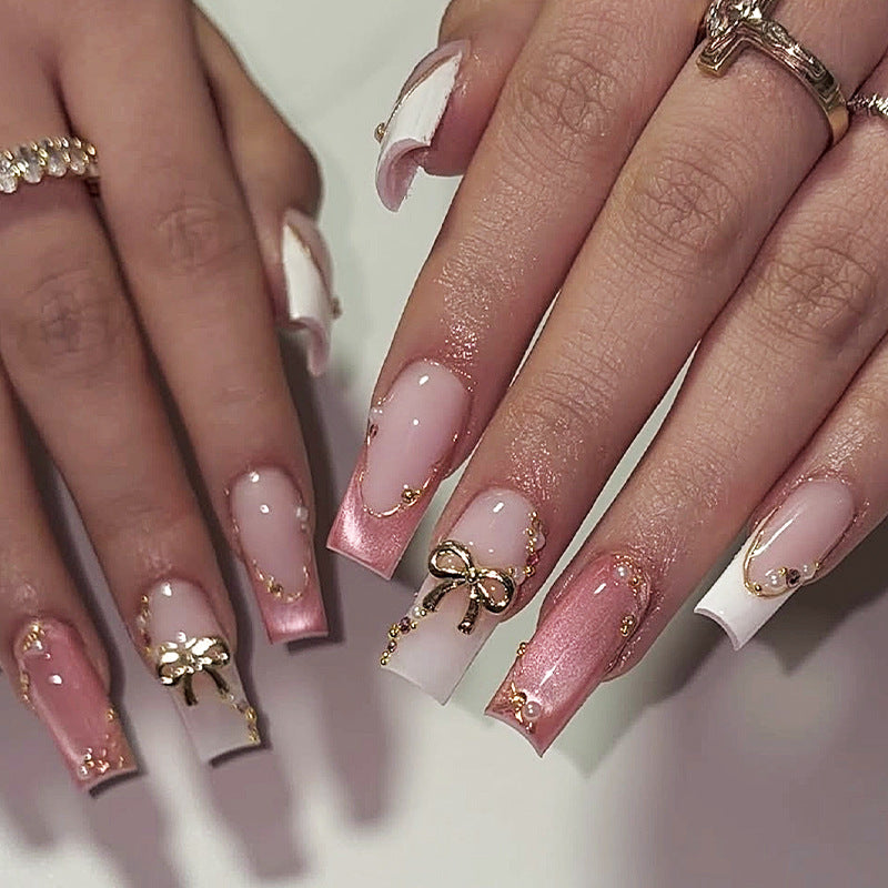 Decorative Press-On Nail Set with Glamorous Accents Stornfield