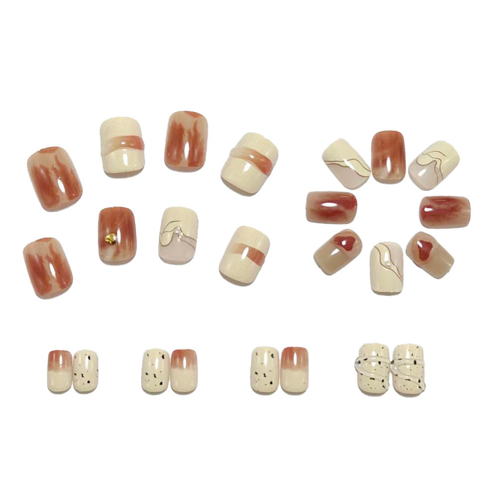Artificial Nail Set with Elegant Marble Design Stornfield