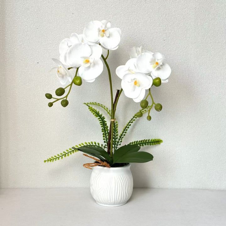 Elegant Artificial Orchid Plant Arrangement for Home Display