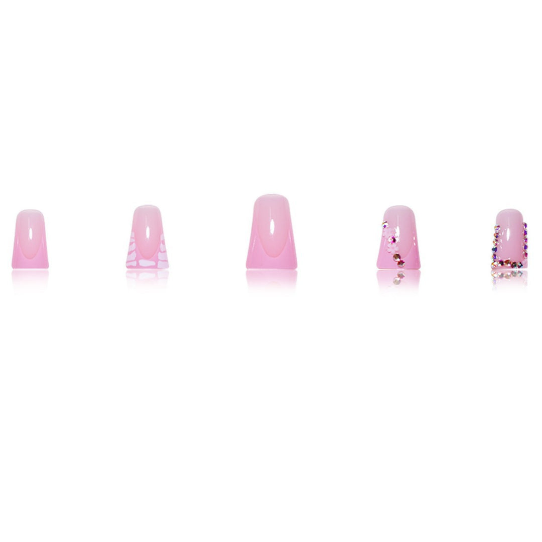 Glamorous Acrylic Press-On Nail Extensions with Decorative Rhinestones Stornfield