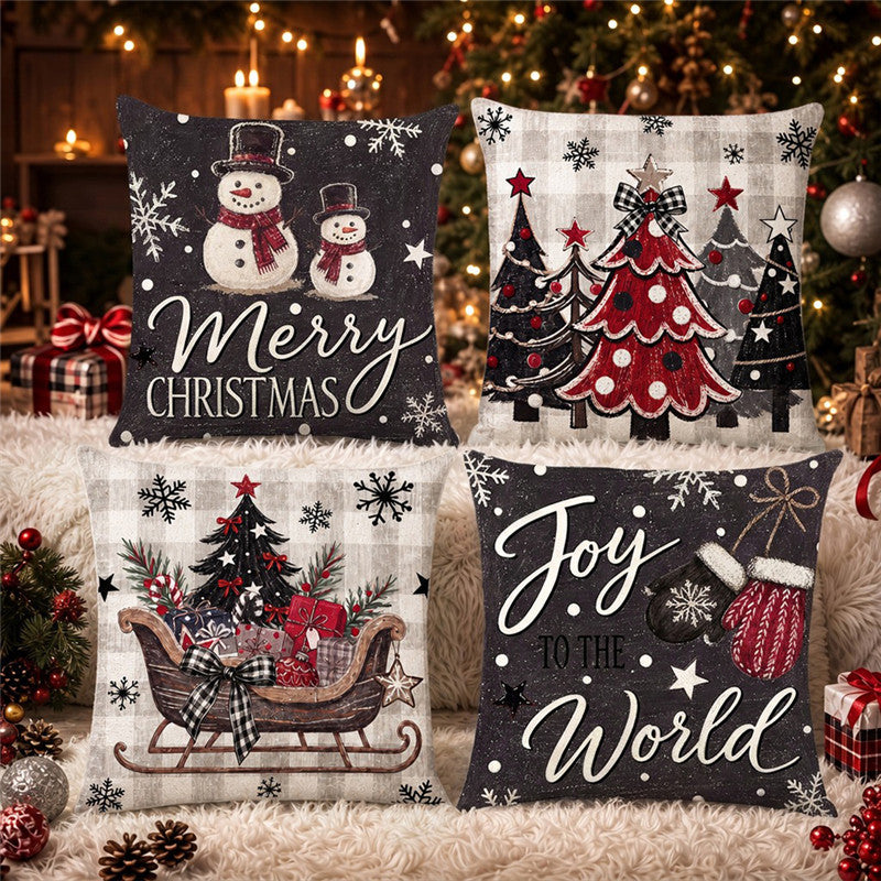 Rustic Christmas Sleigh Decorative Throw Pillow