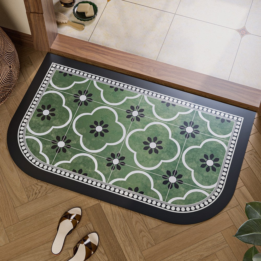 Floral Design Bathroom Mat