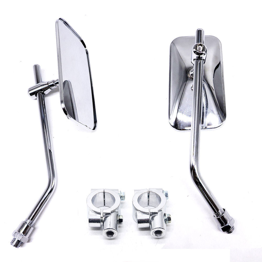adjustable chrome motorcycle handlebar rearview mirrors with universal clamp mounts Stornfield