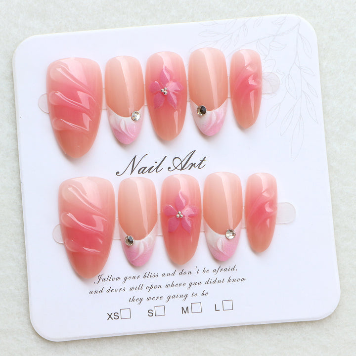 Floral Embellished Press-On Nail Set Stornfield